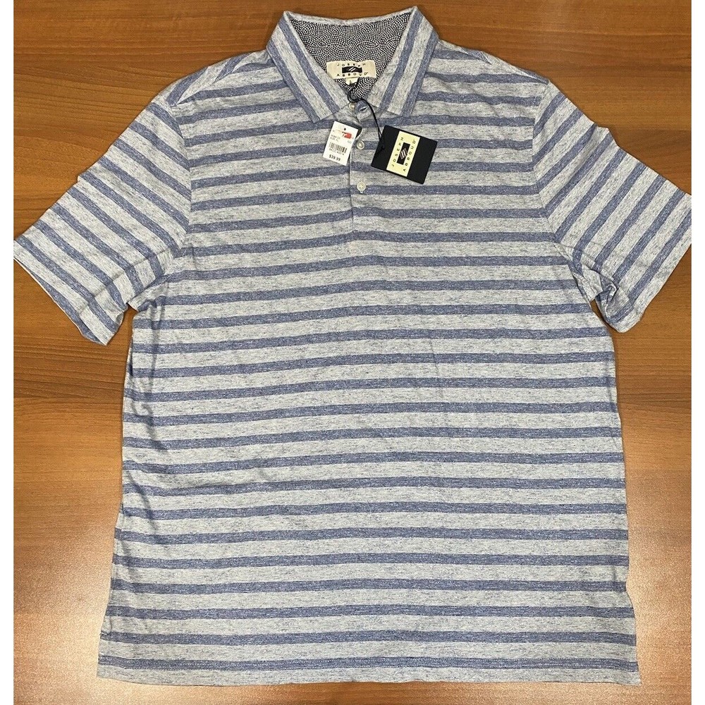 Joseph Abboud Polo Shirt Men’s XL Short Sleeve Blue Vertical Stripe NWT